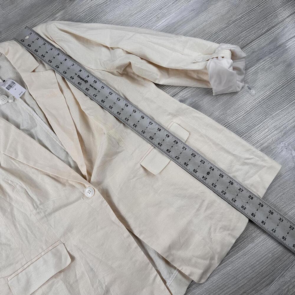 Lane Bryant Summer Blazer Womens 16 Peach Cream Colored Linen Rayon Blend NWT - Picture 4 of 6